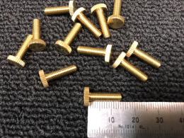 真鍮製 生地 レット加工付きネジ M4×0.7 (14mm)