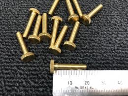 真鍮製 生地 レット加工付きネジ M4×0.7 (20mm)